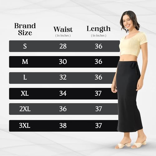 Image of TRASA Womens Saree Shapewear Petticoat, Cotton Lycra Petticoat, Skirts for Women, Shape Wear Dress for Saree