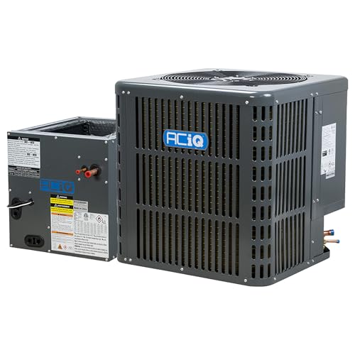 ACiQ 2 Ton 14.3 SEER2 Central Air Conditioner Split System & 17.5in Vertical Evaporator Cased Coil with Thermostat - R32 Single Stage | 24000 BTU AC Unit