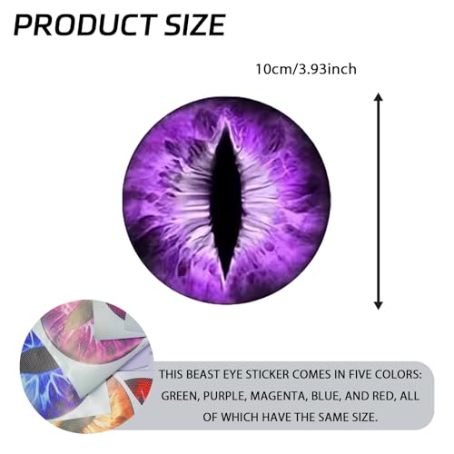 Image of 2PCS Beast Eyes Decals, 3D Stereo Eyes Headlight Stickers, Jeep Stickers Round Headlight Eye Decal,Funny Decals Body Window Bumper Decoration Compatible with Car Truck Jeep Wrangler(Purple)