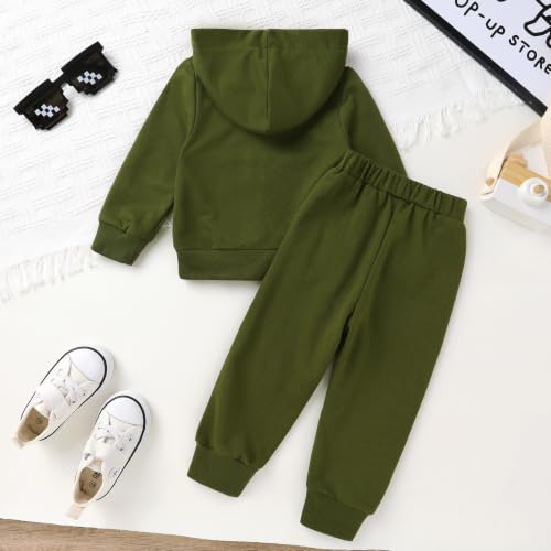 Image of YOUNGER STAR Toddler Baby Boy Girl Clothes Fall Winter Outfits Long Sleeve Hoodie Sweatshirt Sweat Pants Cotton Sweatsuits
