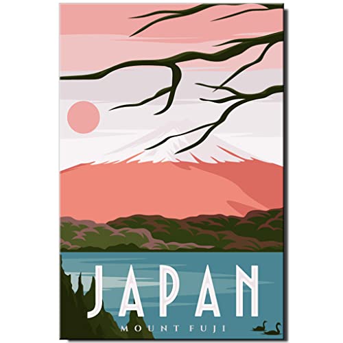 Imán de nevera Japón Monte Fuji vintage 5 x 7.5 cm miniatura 1