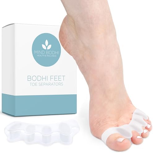 MIND BODHI HEALTH & WELLNESS Toe Separators: Correcting Bunions and Restoring Toes to Their Original Shape (For Men and Women, Toe Spacers, Bunion Corrector) - White