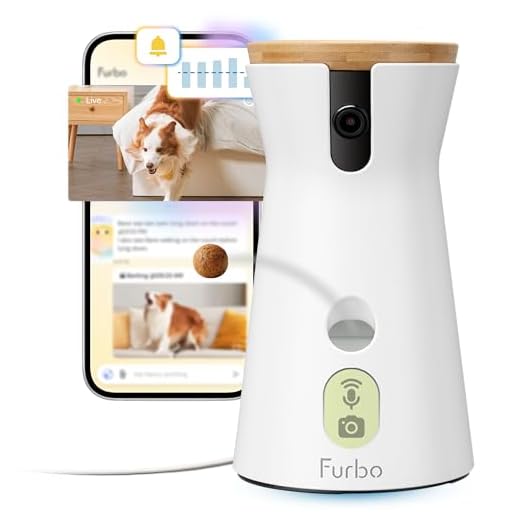 Furbo 360° Hundekamera mit Abonnement [Premium Sicherheitspaket, 2023] Intelligente Kamera für Hunde, 360° Sicht, Tracking, Leckerliwurf, Bell-Erkennung, Heimnotfall-Alarme. Abonnement erforderlich