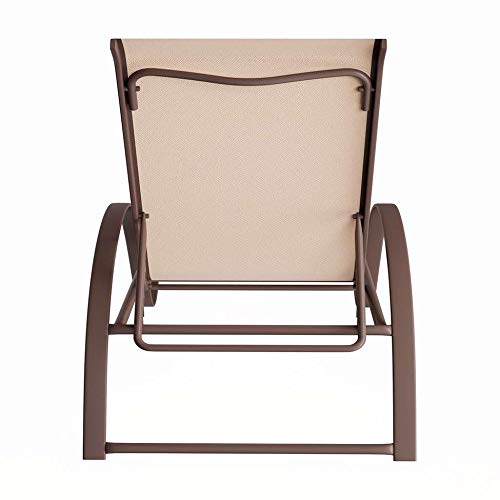 Espreguiçadeira de Alumínio Reclinável Galés Marrom e Bege