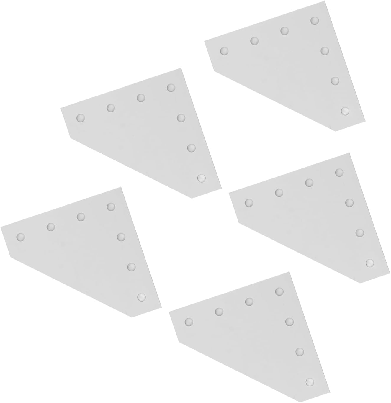 5PCS 7 Hole Right Angle Joining Plates, Aluminum Alloy 90 Degree Connection Bracket, Flat Joining Plate for Furniture and Frame Assembly with Standard Hole Design (3030L)