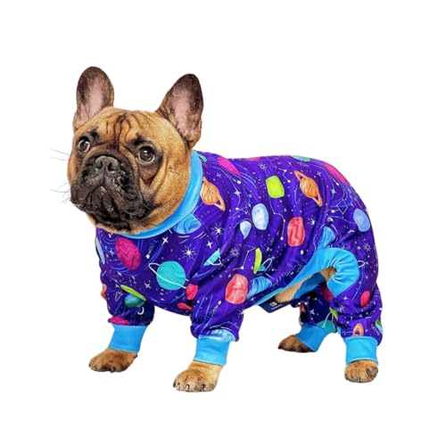 Image of Spark Paws Dog Pajama, Dog Recovery Suit Male, Onesie, Ultra-Soft and 4-Way Stretch, for Small Medium and Large Breeds - Planets - XL