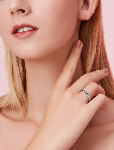 Twisted Stackable Ring 925 Sterling Silver Infinity Ring Round Birthstone Eternity Jewelry for Women2