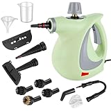 Handheld Pressurized Steam Cleaner with 12 pcs Accessories, Portable Steamer for Cleaning, Steam Cleaner for Home Use, Steamer for Cleaning Car, Furniture, Floor, Upholstery, Grout and Tile, Green
