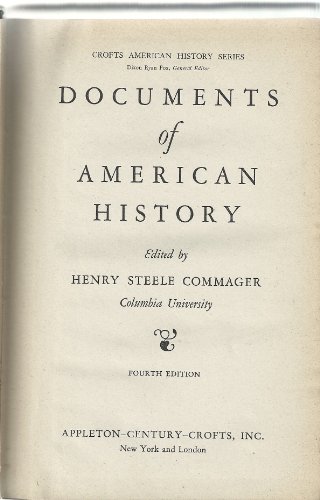Documents of American History [Unknown] B000GO6B9E Book Cover