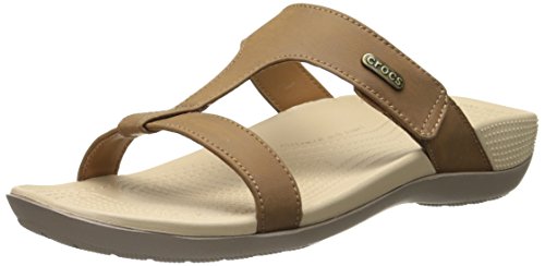 crocs Women's Ella Comfortpath Sandal, Hazelnut/Mushroom, 6 M US