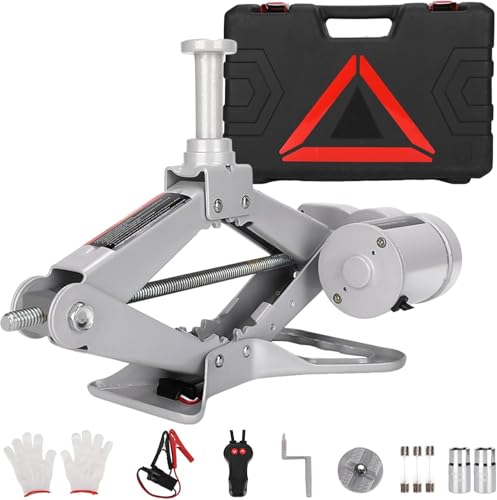 ROGTZ Electric Scissor Car Jack Kit, 3 Ton 12V Portable Auto Car Lift with 44.9 cm Range for SUV/Sedan, Floor Jack for Tire Change & Roadside Emergency