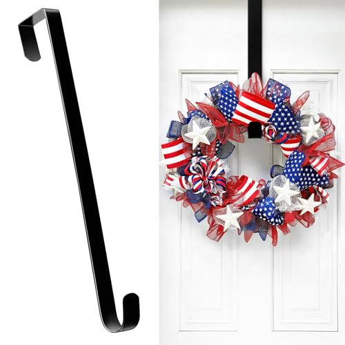 HOOSUN Wreath Hangers for Front Door Easter Decorations,12" Easter Wreath Hook Holder,Over The Door Hooks Hanger,Metal Garland Hangers Hook for Patriotic Spring Wreath Porch Decor