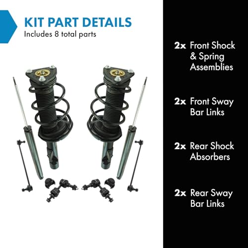 Image of TRQ Front and Rear Suspension Kit Complete Strut & Coil Spring Assembly Shock Absorber Sway Bar Stabilizer Link Compatible with 2012 Ford Focus