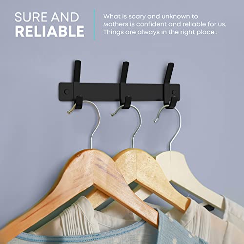 Sayoneyes Coat Rack Wall Mount With 3 Double Hooks For Hanging - 9 Inch Heavy Duty Sus304 Stainless Steel Matte Finish Waterproof – Wall Hook Rack For Bathroom Entryway #TOP2