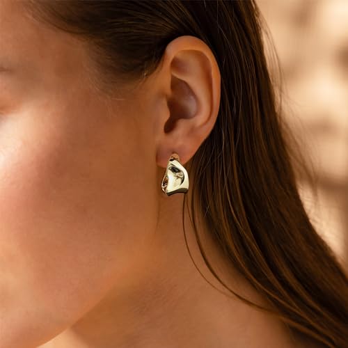 Image of SHERLOVE Chunky Knot Gold Earrings Women Statement Drop Dangle Earrings | 14K Gold Plated Hypoallergenic Lightweight,Trendy Dainty Elegant Cute,Women Gold Jewelry Fashion Accessories Gifts