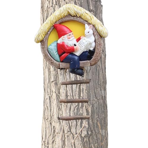 Gupcaqosjw Décor de GNOME du Mont Arbre, décoration de fées du Jardin | GNOME Bunny Fairy Figure Garden Decor,Sculpture fantaisiste Figurine Miniature extérieure pour la scène du Printemps pour Le