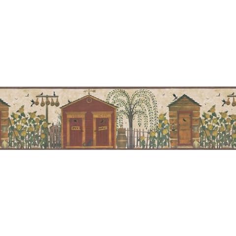 Brewster 418B234 Country Outhouse Wall Border Cover