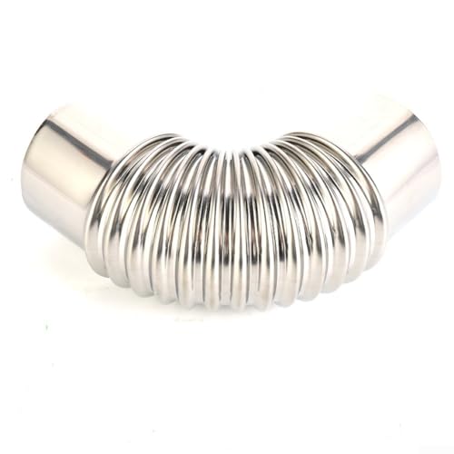 Sumsoctober Acero inoxidable 90 grados codo chimenea tubo curva tubo tubo tubo para uso en condiciones duras Compatibilidad con varios tubos de estufa (C)
