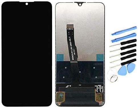 YQZ ������ Huawei P30 Lite Nova 4E �C�������p�t�����g�p�l�� LCD �^�b�`�p�l�� �t���p�l���i�t�����g�K���X�f�W�^�C�U�j�C���H��Z�b�g�t�� (�u���b�N)