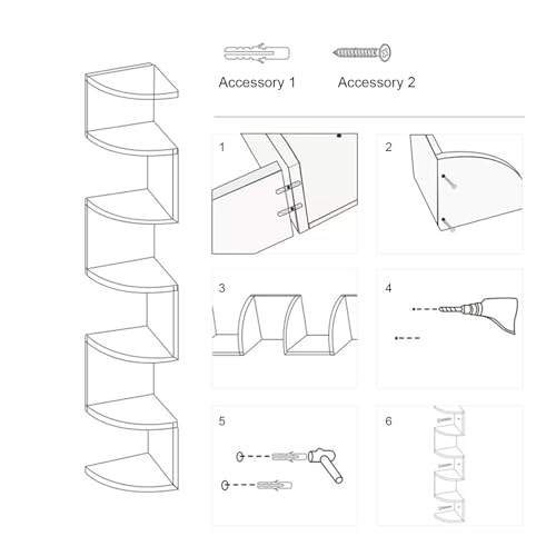Étagère d'angle à 5 niveaux pour rangement de salle de bain