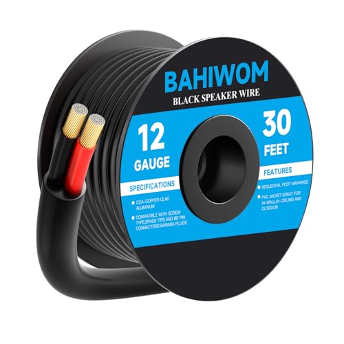 Câble de haut-parleur d'extérieur 12/2 AWG 9m fil audio étanche terre CL3 pour enceinte