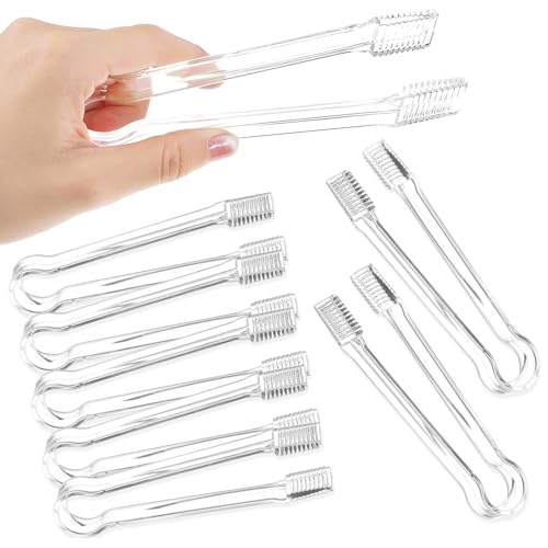8 pinze in plastica, piccole pinze per cubetti di ghiaccio, da cucina, da zucchero, per dolci, caramelle, per alimenti, insalata, caramelle, feste
