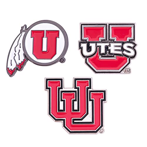 Desert Cactus University of Utah Lapel Pins 3 Pack UT Utes Logo Enamel Made of Metal (Pin Set)