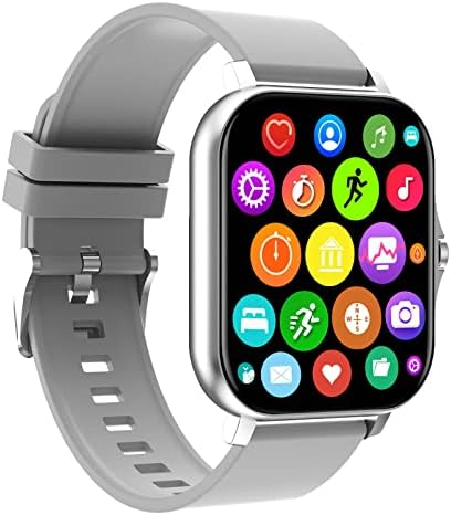 Smartwatch That Can Call and Text, Multifunctional 1.7'' Smart Watch Answer Calls Compatible for iPhone iOS Android Phone, Full-Touch-Screen Metal Case Health Monitoring Remote Take Photo Ip67