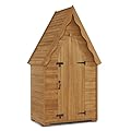 MCombo Large Outdoor Storage Cabinet with 6 Shelves (3.9 x 2.3 x 6.8 ft), Tall Storage shed, Wood Garden Tool Shed for Yard Patio Lawn, 1955
