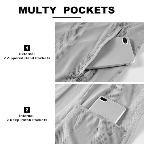 Mens Lightweight Mesh Vests,Breathable Fishing Jacket for Summer,Casual Work Fish Photo Travel Cycling Golf with Pockets4