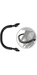 LLUFO Baby Stroller Bumper Bar,Armrest,Crossbar,Handle Bar,Handrail Compatible With BBZ Yoyo Stroller/Yoyo+ / Yoya Stroller Accessories-Black PU Leather