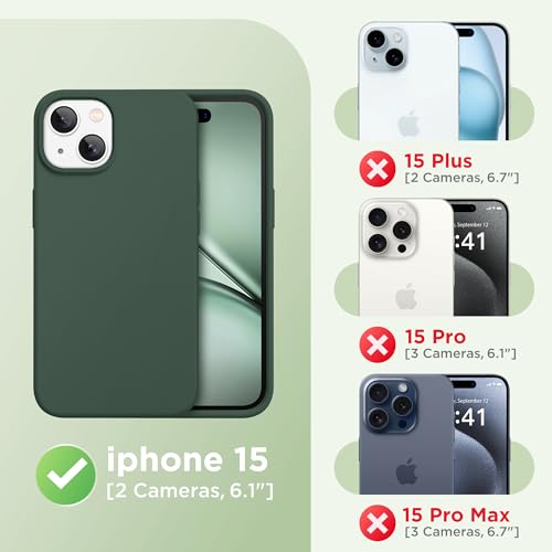Image of GolbinBox Magnetic for iPhone 15 Case, Silicone Cover, Dark Green