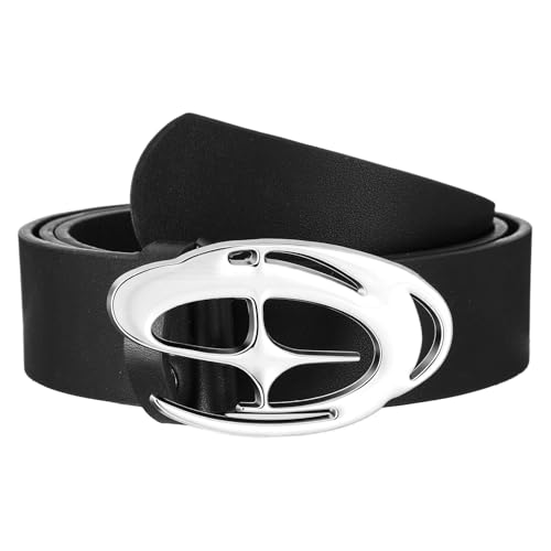 Gemoioio Y2K Belt for Men & Women - Goth Punk Rock Chain Belt with Metal Buckle, Edgy Retro Streetwear Waist Accessory, Alternative Aesthetic Belts for Jeans, Pants, Dresses