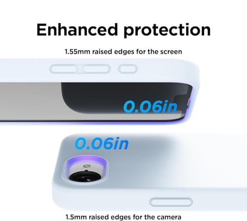 Image of DIZORO Compatible with iPhone 17e / iPhone 16e Case 6.1 inch Liquid Silicone 3 Layers Full Covered Soft Gel Rubber Phone Case,Shockproof Protective Cover with Anti-Scratch Microfiber Lining-Mist Blue