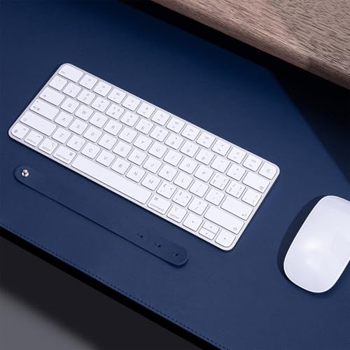 Protection sous-main en cuir bleu marine pour bureau 70 x 40 cm