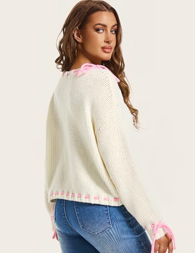 Women's Sweater Cute Long Sleeve Off The Shoulder Pullover Tops Casual Outfits4