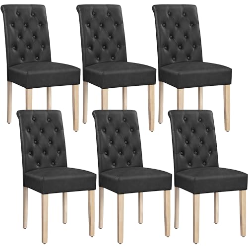 Yaheetech 6pcs Sillas De Comedor Silla De Polipiel Con Pata De Madera Para Salón Comedor Cocina Restaurante 45.5x62x98.5 Cm Negro-Poliuretano 6 Sillas Yaheetech 6pcs Sillas De Comedor Silla De Polipiel Con Pata De Madera Para Salón Comedor Cocina Restaurante 45.5x62x98.5 Cm Negro-Poliuretano 6 Sillas