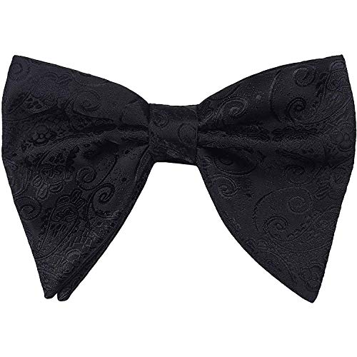 Mens Oversized Paisley Bow Tie Jacquard Tuxedo Pre-Tied Big Bowtie
