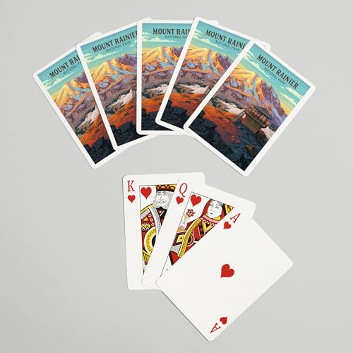 Baraja de 52 cartas tamaño póker Mt Rainier National Park miniatura 7