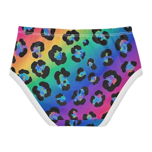 Durable Girls Underwear Toddlers 2t Cotton Cute Panties Girl Bold Black Leopard Spots Rainbow Kids Undies Briefs2