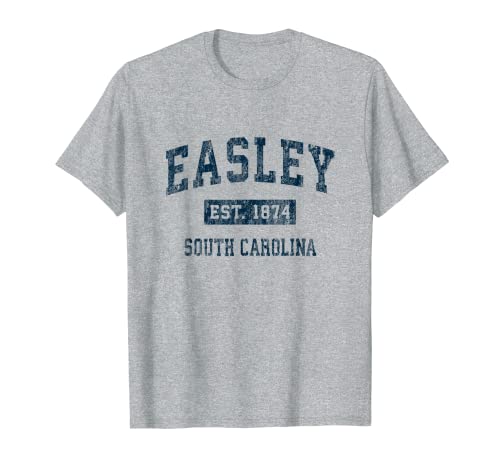 Easley South Carolina SC Diseño deportivo vintage estampado azul marino Camiseta