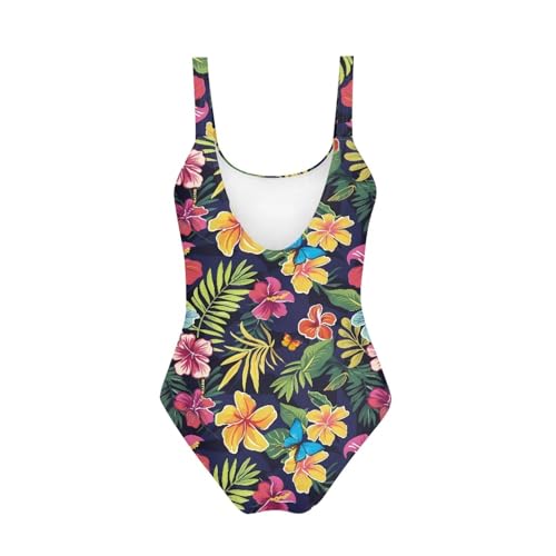 Image of Girls One Piece Swimsuit Beach Sport Athletic Bathing Suits Quick Dry Summer Hawaiian Swimwear for Teens Size 7-20