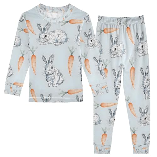 senya Rabbit and Carrot A Pajamas Set Long Sleeve Soft Cotton Sleepwear 2 Piece
