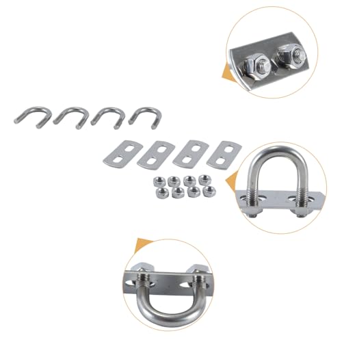 Gutol 4-teiliges Set Runder U-Bügel, Edelstahl-U-Bügel Und Schrauben, Unterlegscheiben Für Rohre, Anhänger, Fahrzeuge, Blattfederbefestigungen (M6x16mm)