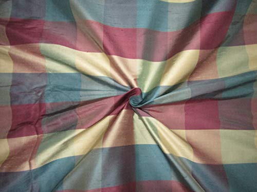 Tissu soie Dupioni anti-plis mous pour structure de robe de bal et rideaux à carreaux 137cm