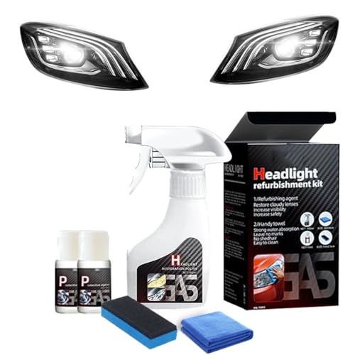 Headlight Cleaner,2026 Car Headlight Restoration Polishing Kits,Car Light Polisher Cleaning Kits Ceramic Coating Spray Shiny Stuff,Restores Cloudy & Yellowed Headlights (2Pcs, with Coating)