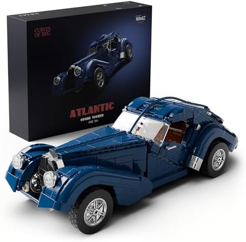 Nifeliz Atlantic Sports Car Building Set for Adults, 1:14 Scale Vintage Grand Tourer Model Set, Collectible Classic Vehicle Building Model Gift for Car Lovers (1,127 PCS, NF10320)