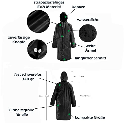 Welsberg Regenjas Regenponcho met Capuchon en Mouwen Herbruikbaar Waterdicht Regenkleding voor Volwassenen Universeel… - Image 5