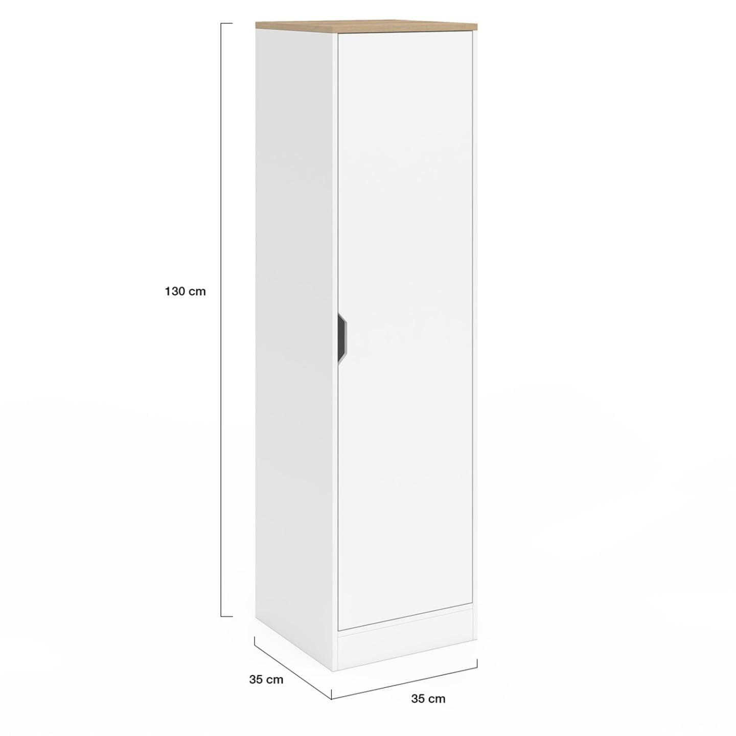 IDMarket - NOUK Mobile contenitore a 1 anta con ripiani in legno e bianco
