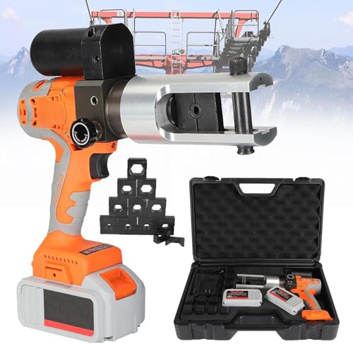 JIMINHUIXIN Pinza Crimpatrice Idraulica Elettrica Ricaricabile, Kit Pressatrice Multistrato a Batteria per Capicorda e Terminali (16-300mm²), Include 11 Matrici e Rotazione 360°